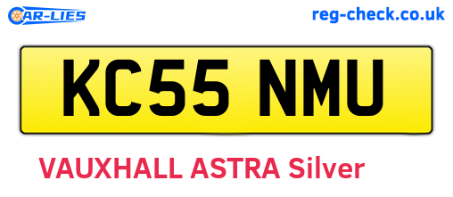 KC55NMU are the vehicle registration plates.