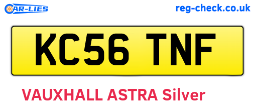 KC56TNF are the vehicle registration plates.
