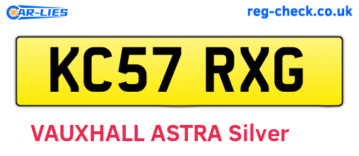 KC57RXG are the vehicle registration plates.