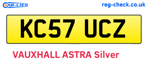 KC57UCZ are the vehicle registration plates.