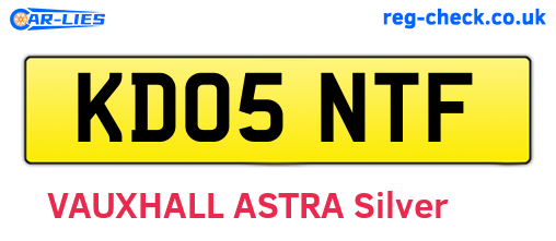 KD05NTF are the vehicle registration plates.