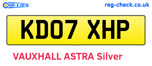 KD07XHP are the vehicle registration plates.