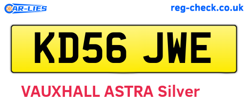 KD56JWE are the vehicle registration plates.