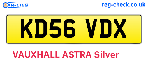 KD56VDX are the vehicle registration plates.