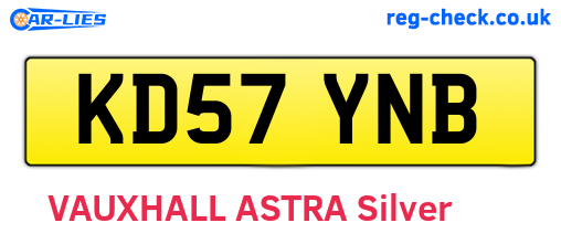 KD57YNB are the vehicle registration plates.