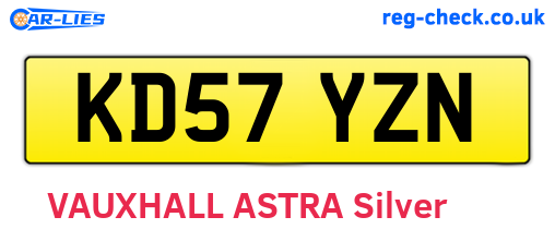 KD57YZN are the vehicle registration plates.