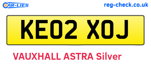 KE02XOJ are the vehicle registration plates.
