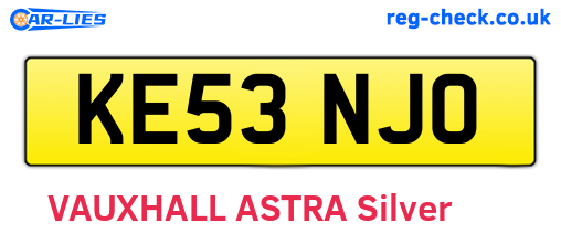KE53NJO are the vehicle registration plates.
