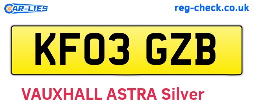 KF03GZB are the vehicle registration plates.