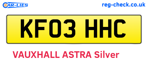 KF03HHC are the vehicle registration plates.