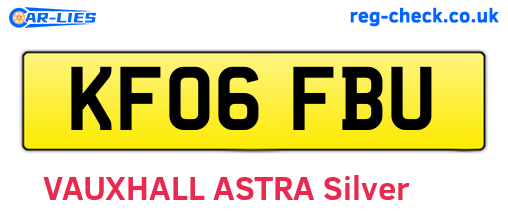 KF06FBU are the vehicle registration plates.