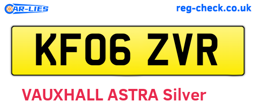 KF06ZVR are the vehicle registration plates.