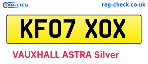 KF07XOX are the vehicle registration plates.