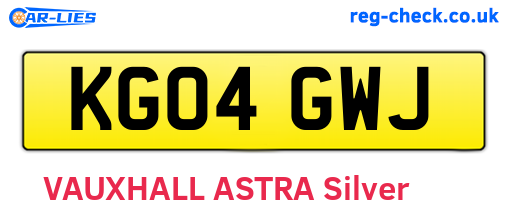 KG04GWJ are the vehicle registration plates.