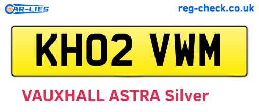 KH02VWM are the vehicle registration plates.