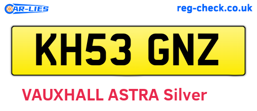 KH53GNZ are the vehicle registration plates.