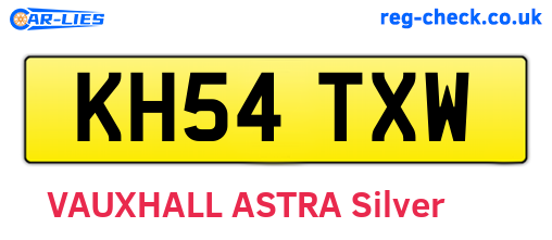 KH54TXW are the vehicle registration plates.