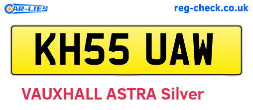 KH55UAW are the vehicle registration plates.