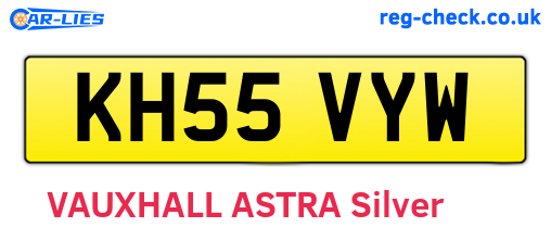 KH55VYW are the vehicle registration plates.
