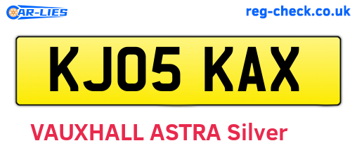 KJ05KAX are the vehicle registration plates.