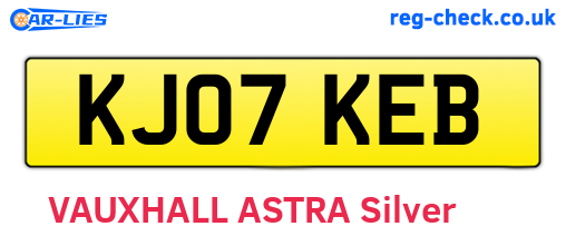 KJ07KEB are the vehicle registration plates.
