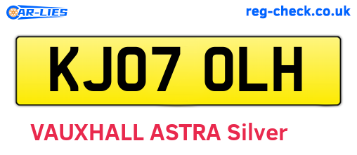 KJ07OLH are the vehicle registration plates.