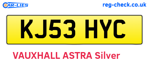 KJ53HYC are the vehicle registration plates.
