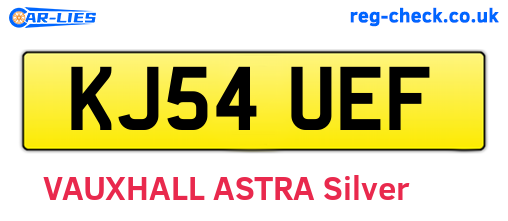 KJ54UEF are the vehicle registration plates.