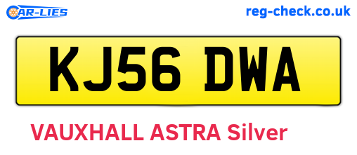KJ56DWA are the vehicle registration plates.