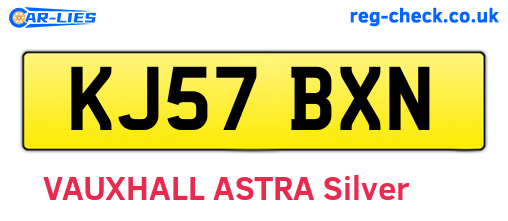 KJ57BXN are the vehicle registration plates.