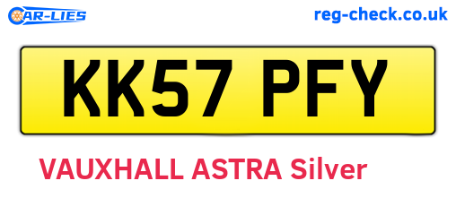 KK57PFY are the vehicle registration plates.