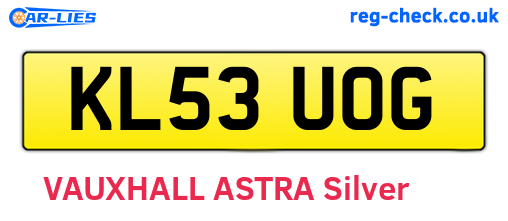 KL53UOG are the vehicle registration plates.