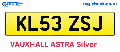 KL53ZSJ are the vehicle registration plates.