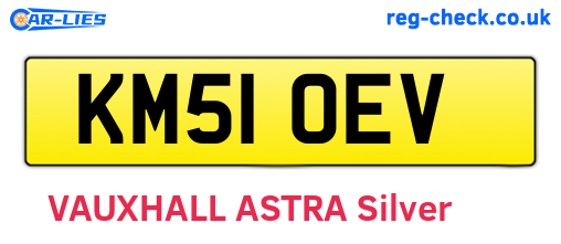 KM51OEV are the vehicle registration plates.