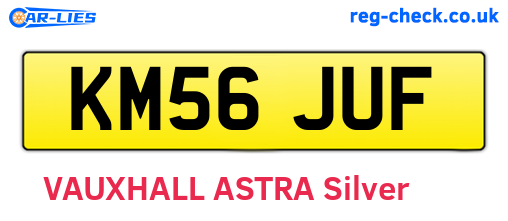 KM56JUF are the vehicle registration plates.