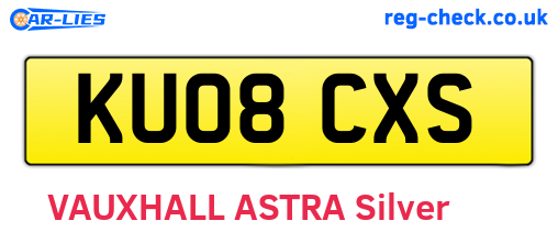 KU08CXS are the vehicle registration plates.