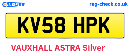 KV58HPK are the vehicle registration plates.