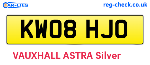KW08HJO are the vehicle registration plates.