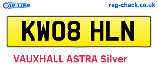 KW08HLN are the vehicle registration plates.
