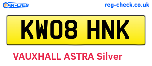 KW08HNK are the vehicle registration plates.