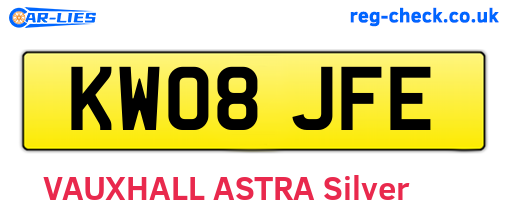 KW08JFE are the vehicle registration plates.