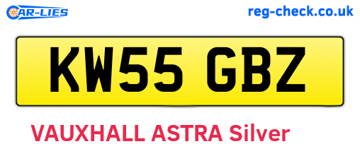 KW55GBZ are the vehicle registration plates.