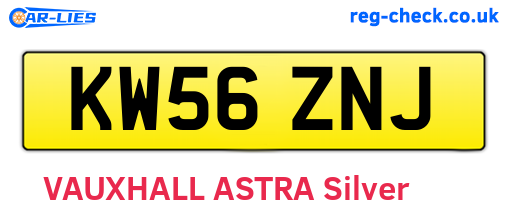 KW56ZNJ are the vehicle registration plates.