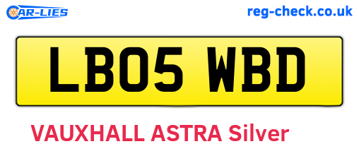 LB05WBD are the vehicle registration plates.