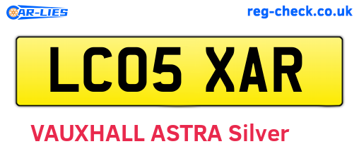 LC05XAR are the vehicle registration plates.