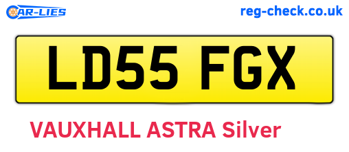 LD55FGX are the vehicle registration plates.