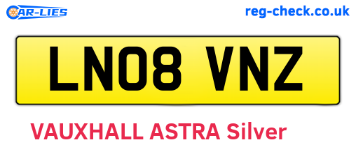 LN08VNZ are the vehicle registration plates.