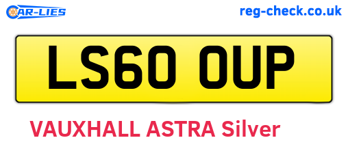 LS60OUP are the vehicle registration plates.