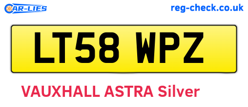 LT58WPZ are the vehicle registration plates.