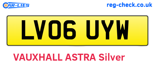 LV06UYW are the vehicle registration plates.